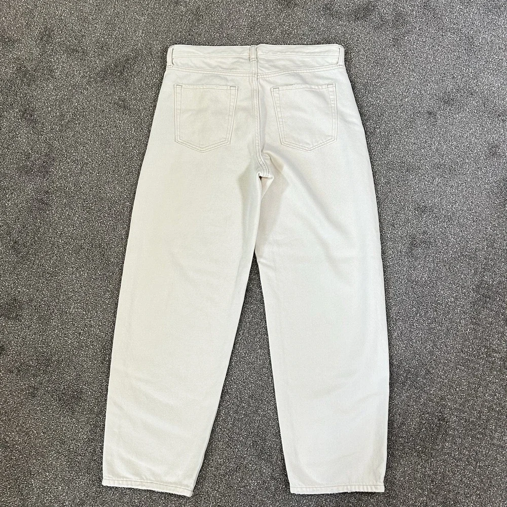 Banana Republic Women's High Rise Barrel Fit Jeans -Size 30- Ecru Off White